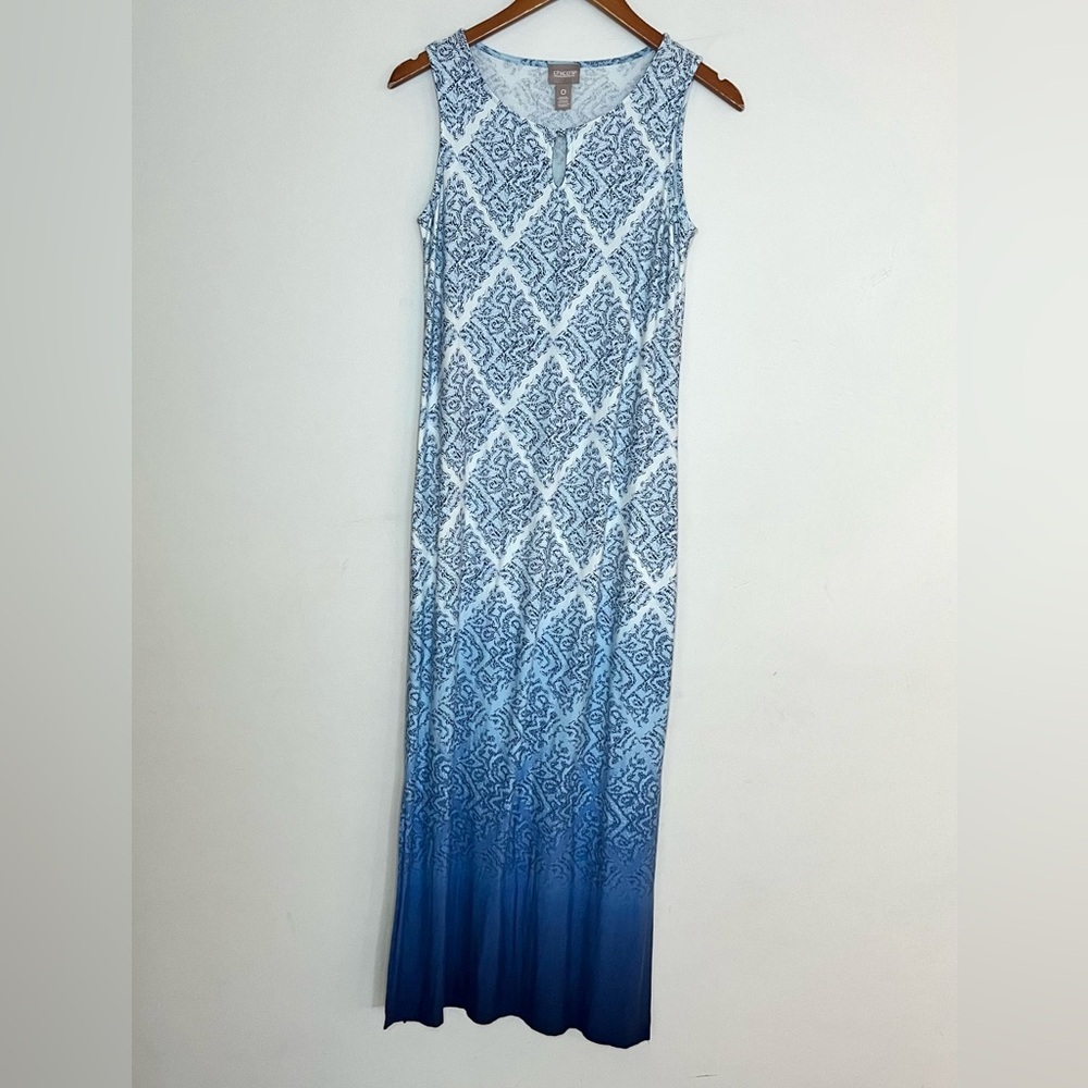 Chico’s Medallion Stamp Ombre Sleeveless Maxi Dress Sz S